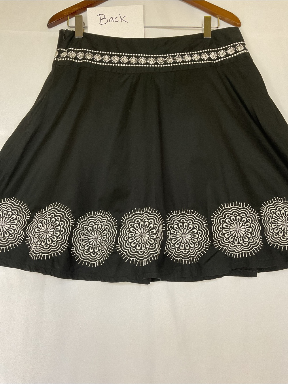Heart Soul Black Circle Skater Skirt with White Embroidered Trim - Picture 5 of 9